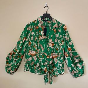 Eclair Green Floral Blouse - Large